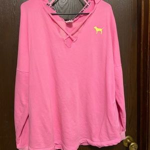 VS PINK Neon Pink hoodie - size Large